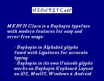 MKBYN Clara — A Baybayin Typeface