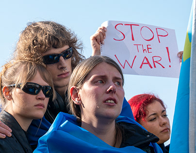 Rusya'nın Ukrayna'yı işgalinin yıl dönümünde protesto