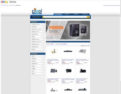 eBay Storefront for Pixel Pro Audio - 2012