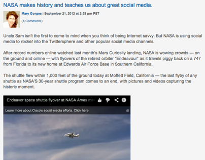 NASA makes history and teaches us about social media.