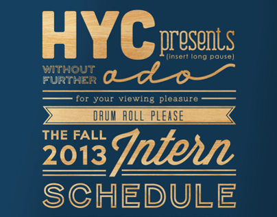 HYC Intern Schedule