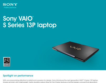 Sony VAIO sales packet