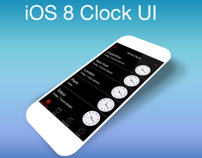 iOS 8 Clock UI Concept