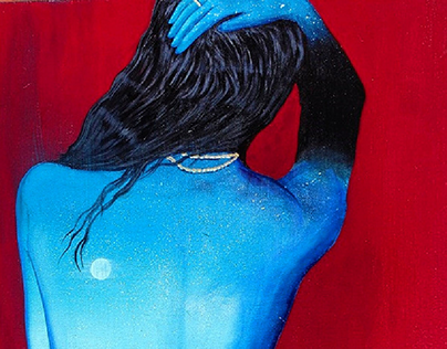 Midnight Blue, canvas painting, original