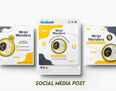 Social media posts for wrist wonder brand.