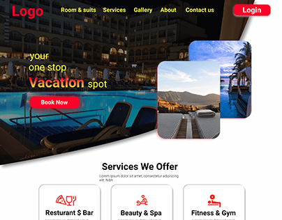 Vacation resort landing page by gidi design