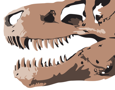 T-Rex skull illustration