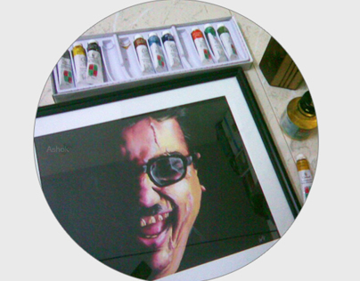 Oil Painting - Portrait of Kamal Haasan
