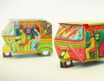 Bombay Auto Rickshaws | Set of 2 DIY paper toys