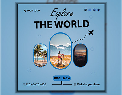 Travel social media poster design
