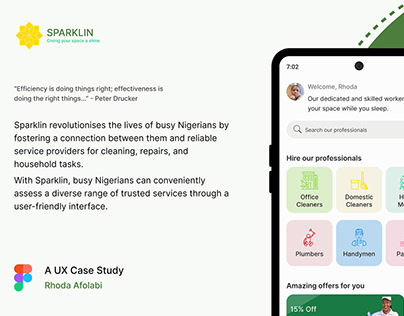 Project thumbnail - A UX Case Study of SPARKLIN: A Cleaning App
