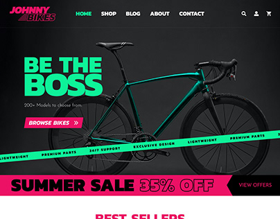 Johnny Bikes - Wordpress Theme Design