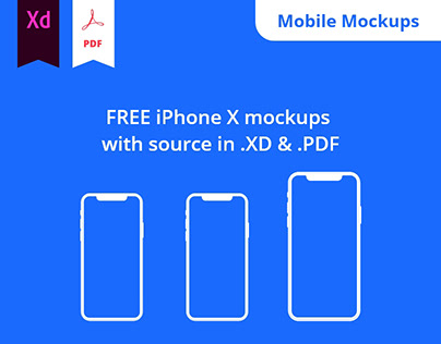 Free iphone x mockup templates Bundle in .xd & pdf