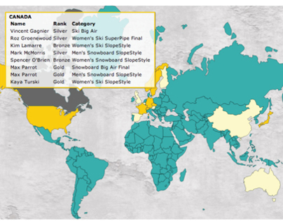 Interactive Map: X-Games Winners by Country
