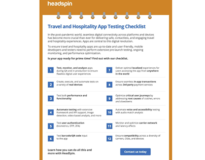 Travel and Hospitality App testing Checklist