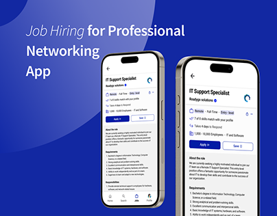 Job Hiring Page Screen for a Networking App