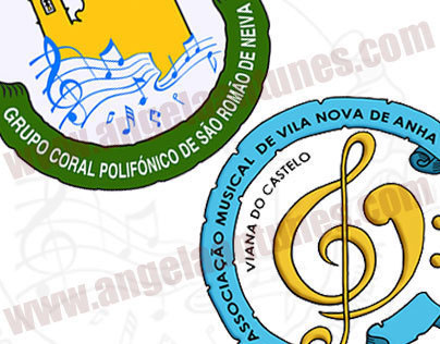 Logos for two Portuguese brass bands
