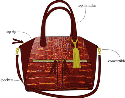 Handbag Design: Mist Croco Satchel