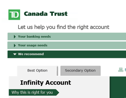 TD Account Recommendation Tool