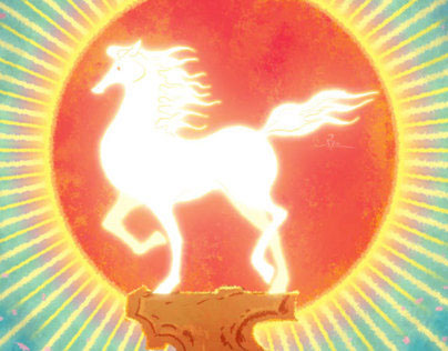 The Sunrise Horse Illustration