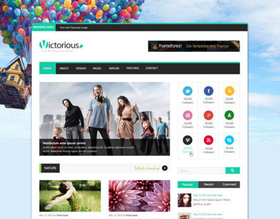 Victorious Blog/Magazine PSD Template