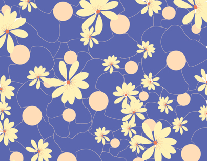 Blue & Yellow Flower Pattern