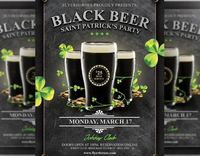 Black Beer Saint Patrick's Day Flyer Template