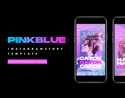 Free Pink Blue Instagram Story Photoshop Template