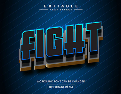 Fight 3D editable text effect