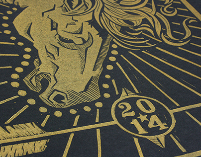 Year of the Horse, block print