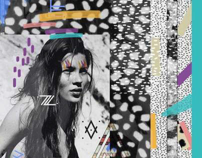 KATE MOSS mixed media collage