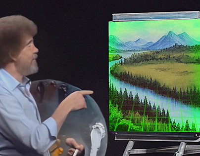 Bob Ross and his crazy AI painting 🎨
