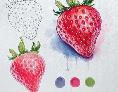 Watercolor fruit botanical illustration