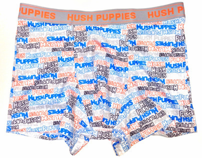 Hush Puppies Underwear Pattern Design on Fabric.