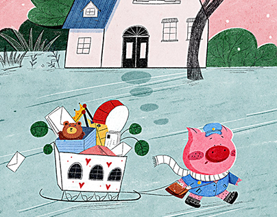 Children Book Picture/Little Pig is a postman