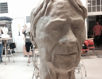 Sculpture: Life size head progress photos