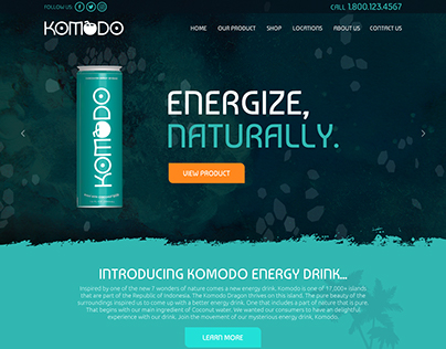 Komodo Energy Drink Website Design