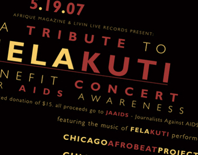 Fela Kuti Tribute & Benefit concert poster