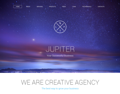Jupiter Creative Agency. One Page PSD Template.