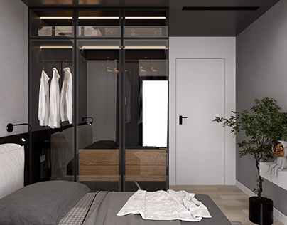 Gray Elegance: A Sophisticated Bedroom Design