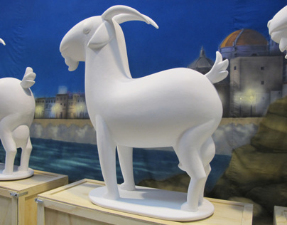 Escultura de cabra payoya para Cádiz Turismo Fitur 2014