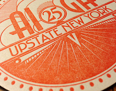 Coaster Design: AIGA Upstate NY 25th Anniversary