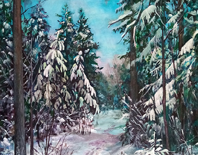 Winter landscape / 80x60x2cm