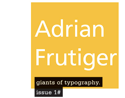 Adrian Frutiger pamphlet- typography