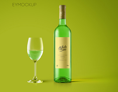 Wine Green Bottle Mockup