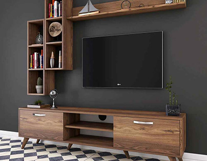 Tv Unit With Wall Shelf Tv Stand With Bookshelf