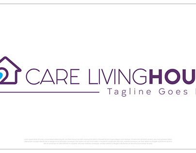 Care Living House Logo Template