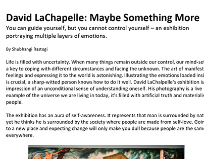 Article on David LaChapelle
