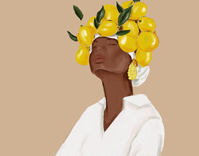 Portrait of woman with a lemons
