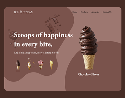 Ice-cream Web Hero section Prototyping